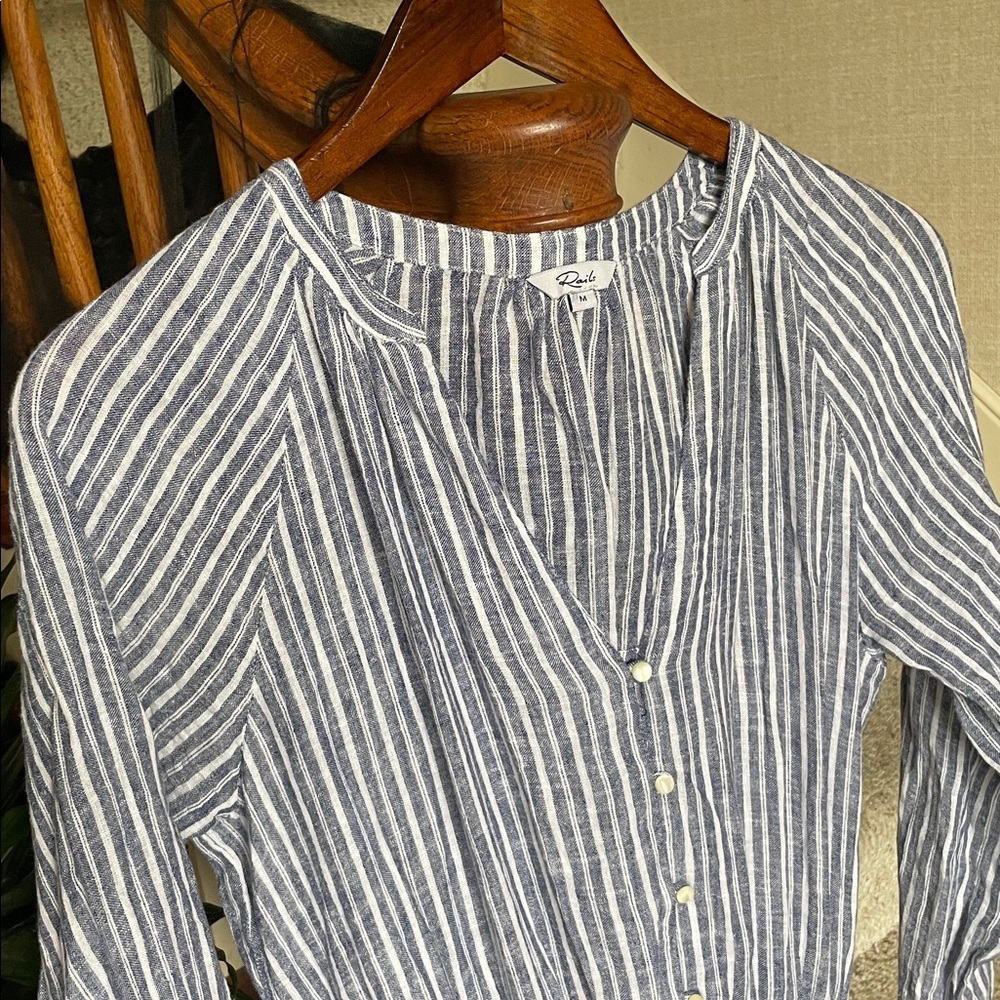 Rails Jasmine Tibet Stripe Navy And White Linen D… - image 6